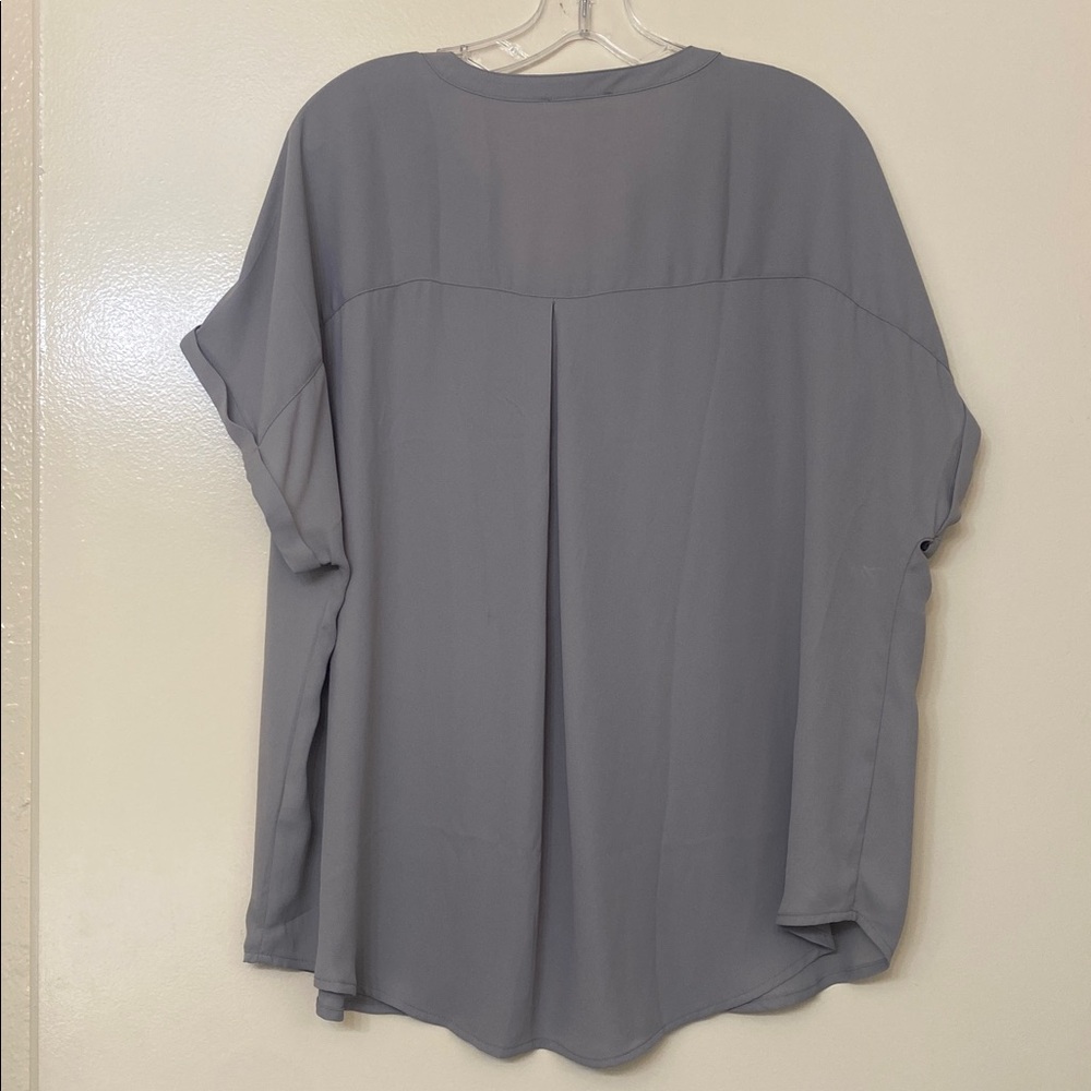 Maurices Gray Blouse with Zipper Accent - Picture 3 of 5